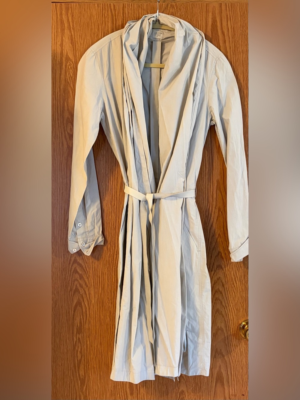 Pauw Amsterdam Cream Long Sleeve Wrap Maxi Dress with Tie